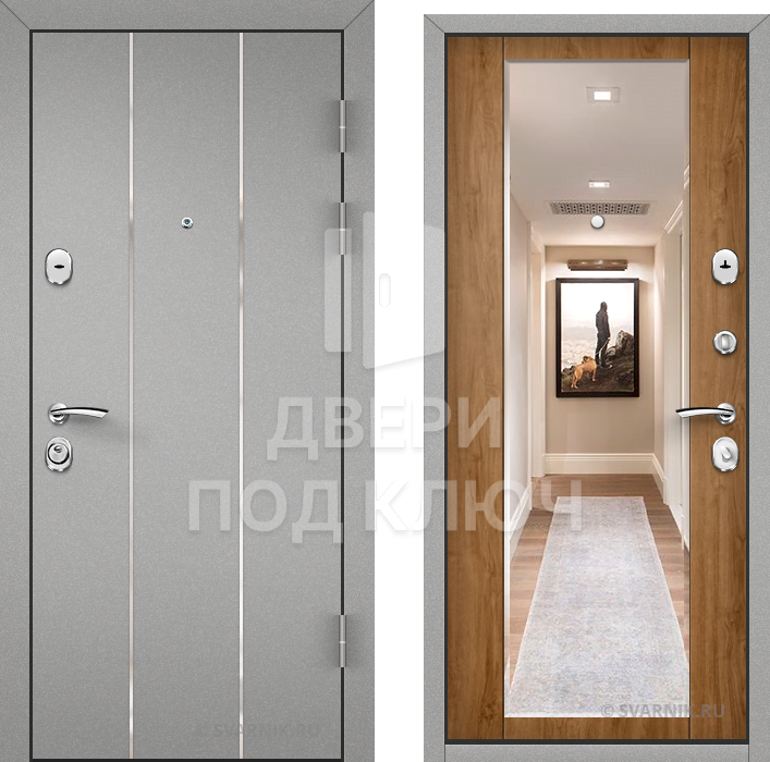 Входная дверь с зеркалом на дачу ДПК-10516