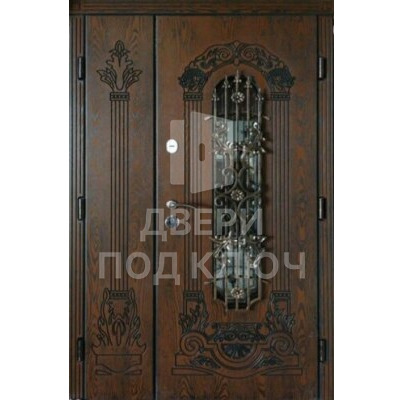 Железная уличная входная дверь со стеклом для дома ДПК-11288